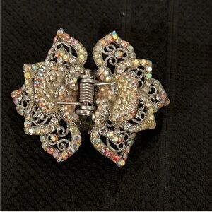 Vintage metal hair clip with crystals